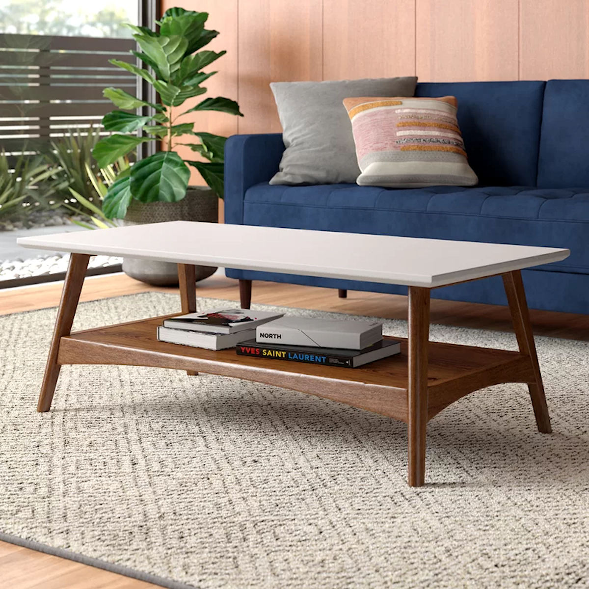 coffee table with plain white top
