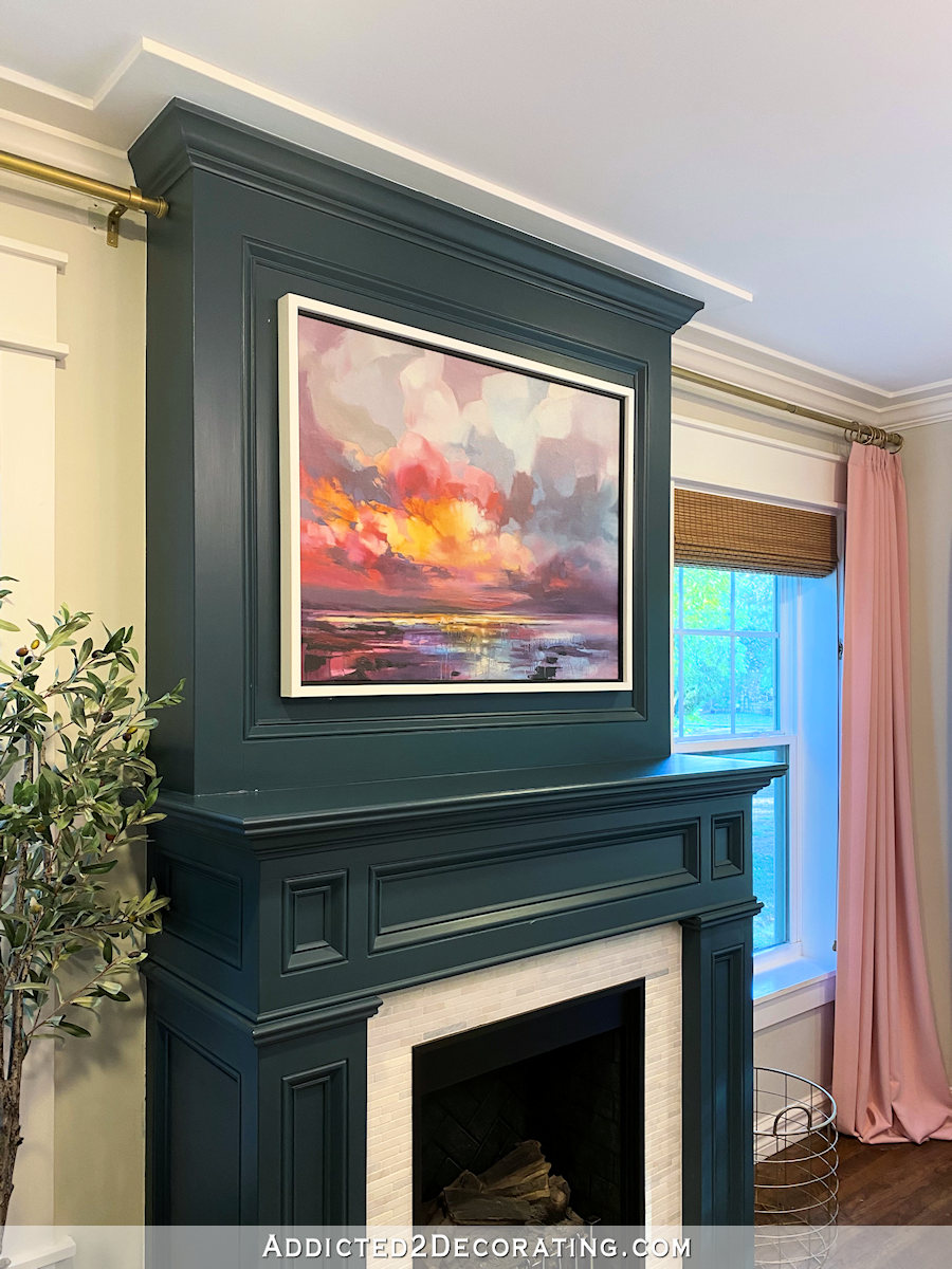 DIY resized and framed canvas for living room - 24