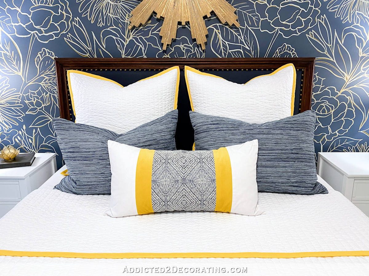 guest bedroom - finished - bedding closeup