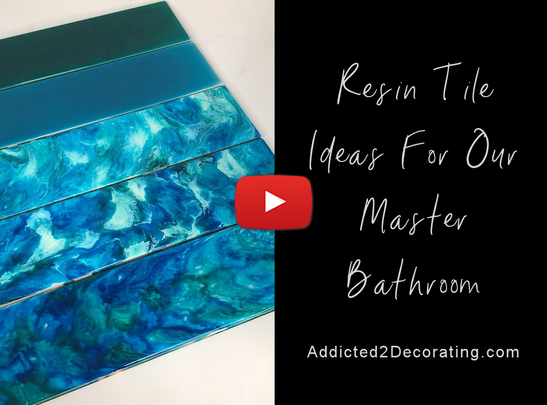 resin tile ideas for our master bathroom -- testing five differrent DIY styles