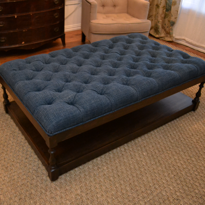 Diamond tufted coffee table ottoman