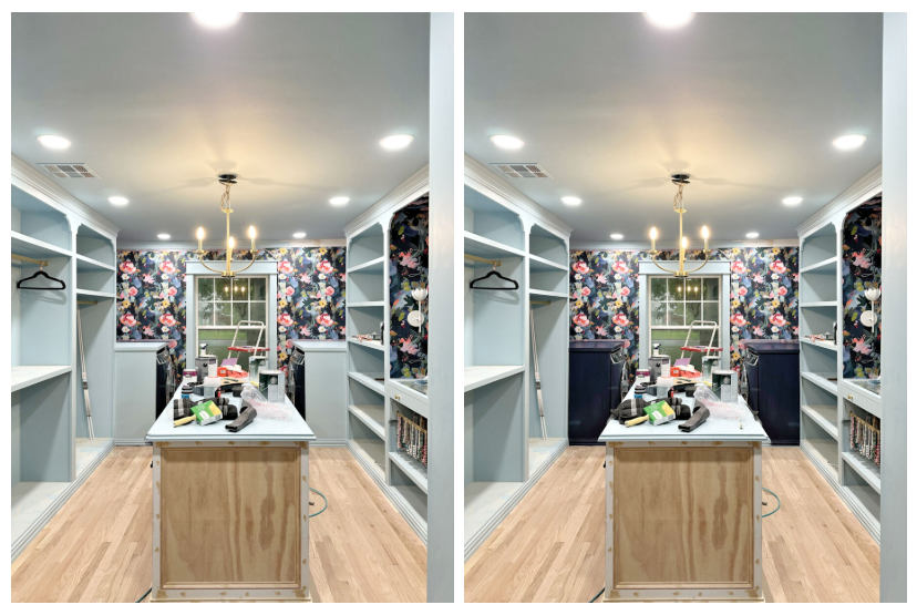 The Finished Washer/Dryer Cabinets And Window Wall